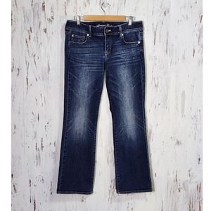American Eagle Jeans Womens 12 Slim Boot Stretch Whiskered